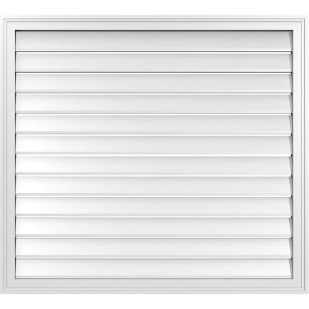 Ekena Millwork Vertical Surface Mount PVC Gable Vent: Functional, w/ 2"W x 1-1/2"P Brickmould Frame, 42"W x 38"H GVPVE42X3802SF